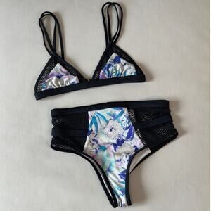 Victoria’s Secret Floral Print Mesh Sides High Waisted Bikini